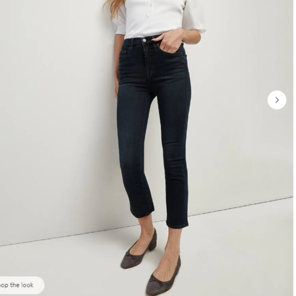 Veronica Beard Carly High Rise Kick Flare Jeans in Dark Ink Size 28